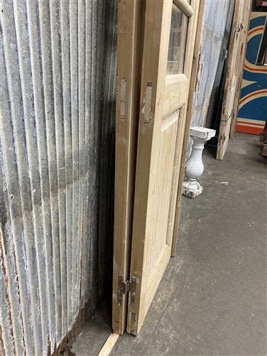 Antique French Double Doors (44.5x98) 5 Pane Glass, European Reclaimed G201