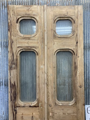 Antique French Double Doors (40x95) 2 Pane Glass, European Reclaimed G204