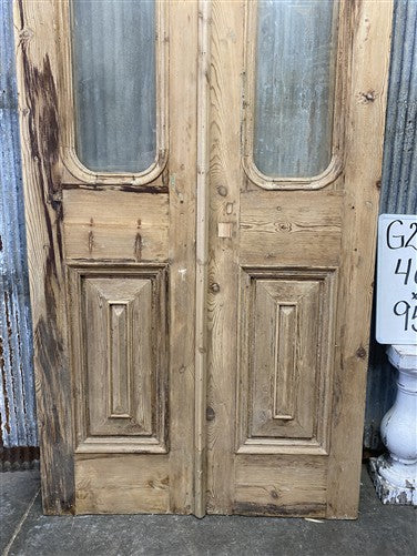 Antique French Double Doors (40x95) 2 Pane Glass, European Reclaimed G204