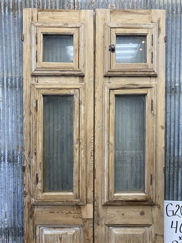 Antique French Double Doors (40x95) 2 Pane Glass, European Reclaimed G204