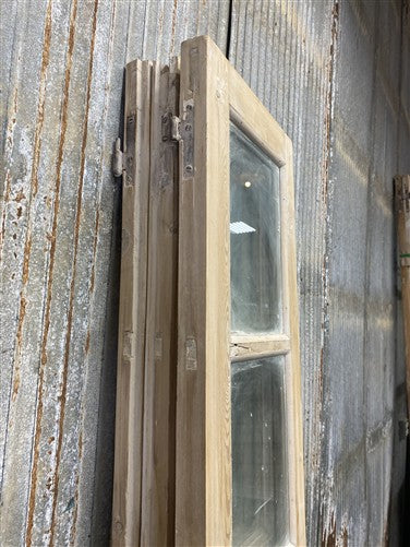 Antique French Double Doors (40.5x82.5) 3 Pane Glass, European Reclaimed G205