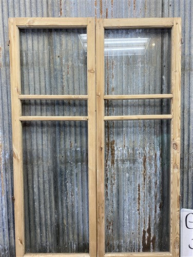 Antique French Double Doors (37x82.75) 3 Pane Glass, European Reclaimed G206
