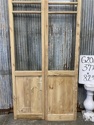 Antique French Double Doors (37x82.75) 3 Pane Glass, European Reclaimed G206