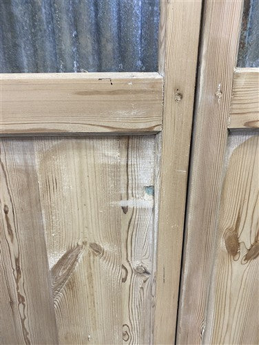 Antique French Double Doors (37x82.75) 3 Pane Glass, European Reclaimed G206