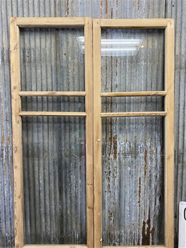 Antique French Double Doors (37x82.75) 3 Pane Glass, European Reclaimed G206