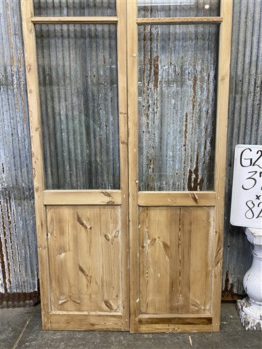 Antique French Double Doors (37x82.75) 3 Pane Glass, European Reclaimed G206