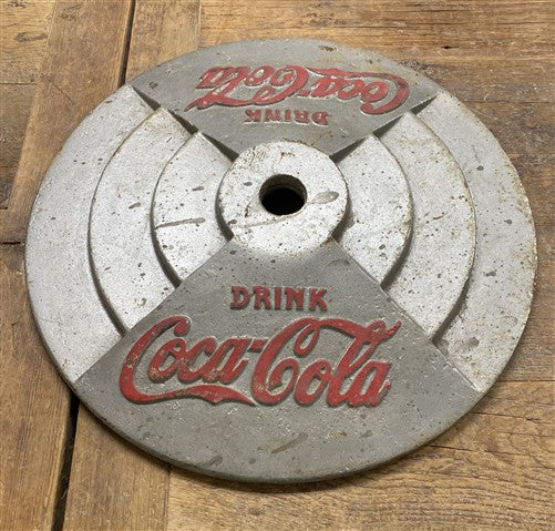Drink Coca-Cola Cast Iron Umbrella Stand, Lollipop Sign Vintage Advertising Base