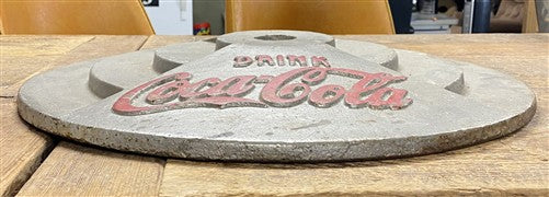 Drink Coca-Cola Cast Iron Umbrella Stand, Lollipop Sign Vintage Advertising Base