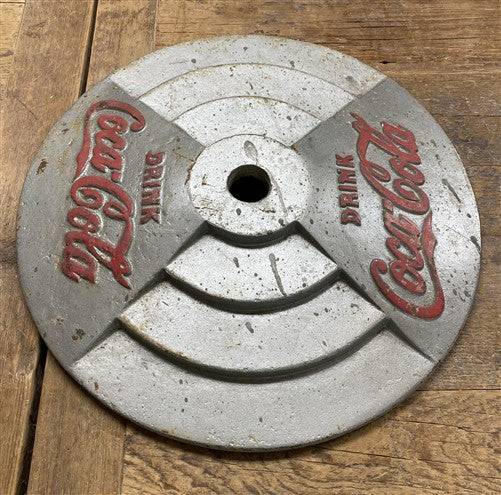 Drink Coca-Cola Cast Iron Umbrella Stand, Lollipop Sign Vintage Advertising Base