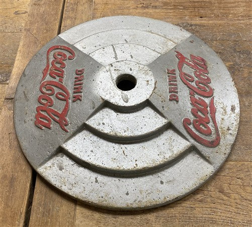 Drink Coca-Cola Cast Iron Umbrella Stand, Lollipop Sign Vintage Advertising Base
