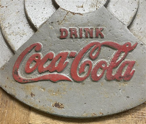 Drink Coca-Cola Cast Iron Umbrella Stand, Lollipop Sign Vintage Advertising Base