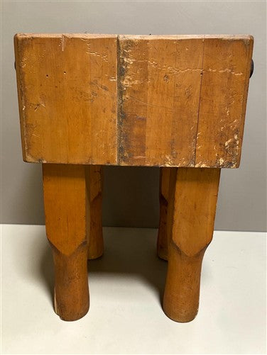 Vintage Solid Wood Butcher Block Chopping Block Stand Farmhouse Primitive, J