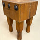 Vintage Solid Wood Butcher Block Chopping Block Stand Farmhouse Primitive, J