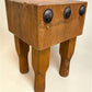 Vintage Solid Wood Butcher Block Chopping Block Stand Farmhouse Primitive, J