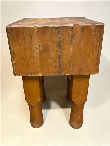 Vintage Solid Wood Butcher Block Chopping Block Stand Farmhouse Primitive, J