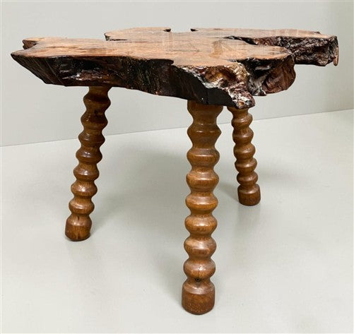 Vintage Live Edge Burl Wood Coffee Table Rustic Natural Slab Side Table