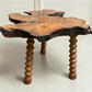 Vintage Live Edge Burl Wood Coffee Table Rustic Natural Slab Side Table