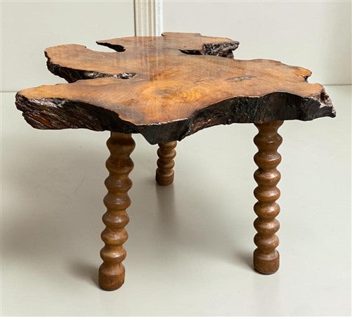 Vintage Live Edge Burl Wood Coffee Table Rustic Natural Slab Side Table