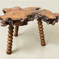 Vintage Live Edge Burl Wood Coffee Table Rustic Natural Slab Side Table