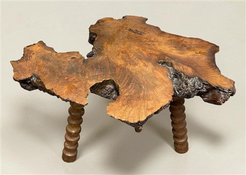 Vintage Live Edge Burl Wood Coffee Table Rustic Natural Slab Side Table
