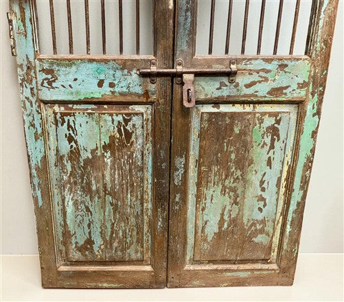 Indian Wooden Garden Gate Vintage Reclaimed Teak Door Architectural Salvage A120