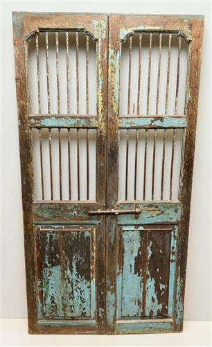 Indian Wooden Garden Gate Vintage Reclaimed Teak Door Architectural Salvage A120