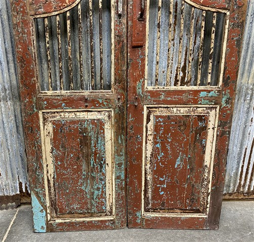 Indian Wooden Garden Gate Vintage Reclaimed Teak Door Architectural Salvage A21