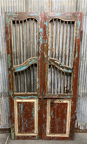 Indian Wooden Garden Gate Vintage Reclaimed Teak Door Architectural Salvage A21