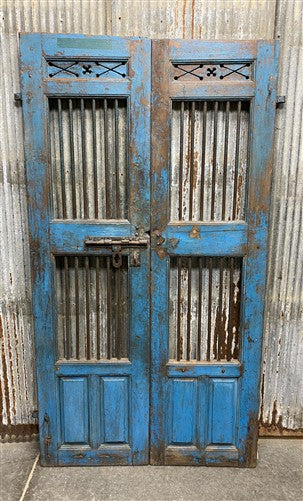 Indian Wooden Garden Gate Vintage Reclaimed Teak Door Architectural Salvage A124