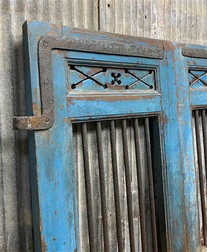 Indian Wooden Garden Gate Vintage Reclaimed Teak Door Architectural Salvage A124