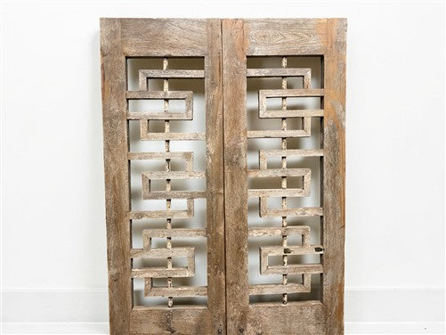 Indian Wooden Garden Gate Vintage Reclaimed Teak Door Architectural Salvage A125