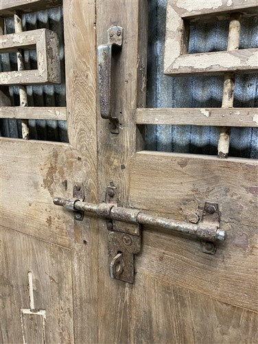 Indian Wooden Garden Gate Vintage Reclaimed Teak Door Architectural Salvage A125