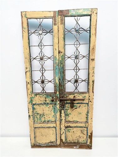 Indian Wooden Garden Gate Vintage Reclaimed Teak Door Architectural Salvage A126