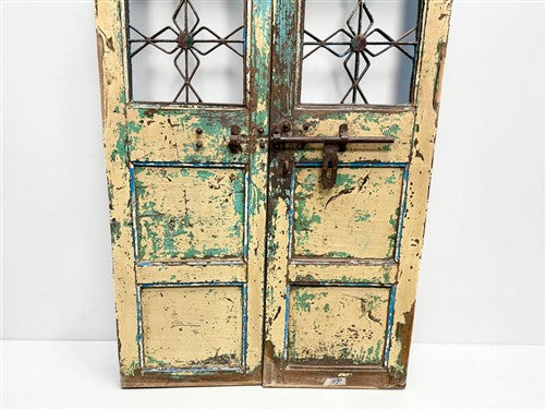 Indian Wooden Garden Gate Vintage Reclaimed Teak Door Architectural Salvage A126
