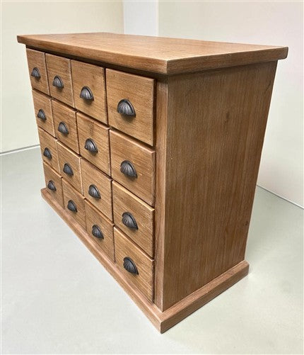 16 Drawer Natural Apothecary Cabinet Storage Chest Organizer Tabletop Cabinet, A