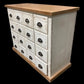 16 Drawer Natural-White Apothecary Cabinet Storage Chest Organizer Cabinet, B