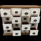 16 Drawer Natural-White Apothecary Cabinet Storage Chest Organizer Cabinet, B