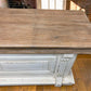 8' White-Natural Store Counter, Kitchen Island, Display Table Tavern Front Bar B