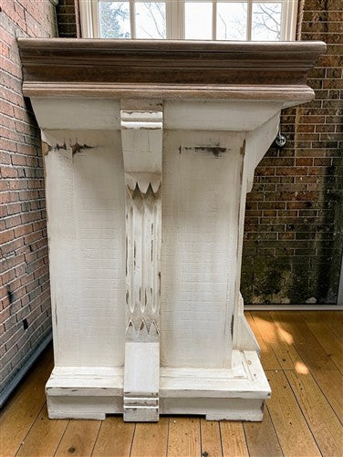 8' White-Natural Store Counter, Kitchen Island, Display Table Tavern Front Bar B