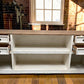 8' White-Natural Store Counter, Kitchen Island, Display Table Tavern Front Bar B
