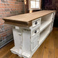 8' White-Natural Store Counter, Kitchen Island, Display Table Tavern Front Bar B