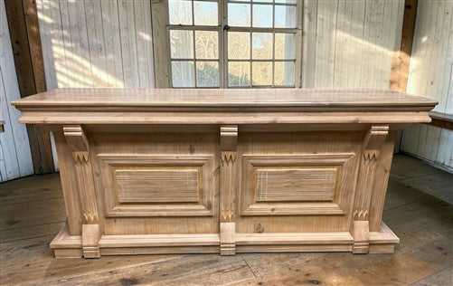 7' Natural Store Counter, Kitchen Island, Display Table, Tavern Front Bar, F