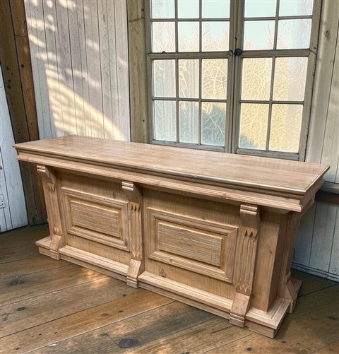 7' Natural Store Counter, Kitchen Island, Display Table, Tavern Front Bar, F