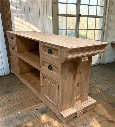 7' Natural Store Counter, Kitchen Island, Display Table, Tavern Front Bar, F