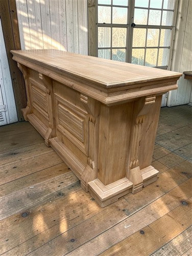 7' Natural Store Counter, Kitchen Island, Display Table, Tavern Front Bar, F
