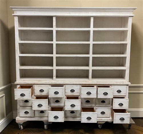 White Store Display Cabinet China Hutch Bookcase Pharmacy Cabinet Apothecary A