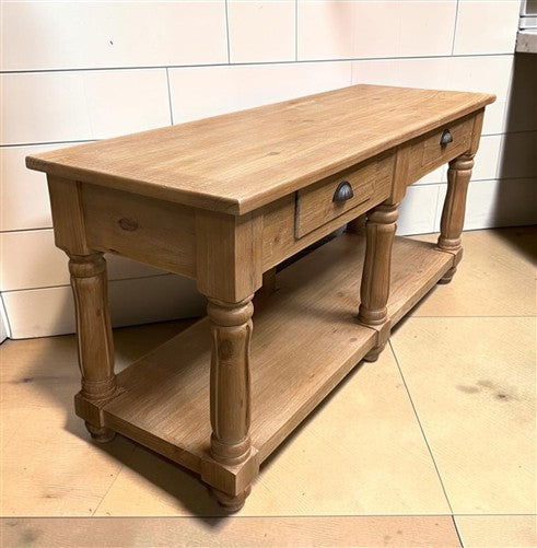 6' Kitchen Island with Drawers, Store Counter, Natural Display Harvest Table, A