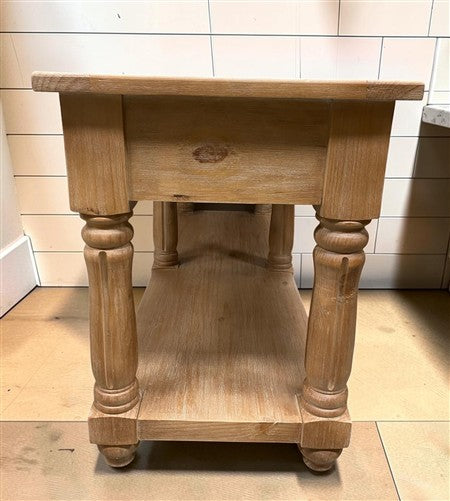 6' Kitchen Island with Drawers, Store Counter, Natural Display Harvest Table, A