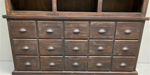 6' Dark Oak Display Cabinet China Hutch Bookcase Pharmacy Cabinet Apothecary A