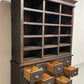 6' Dark Oak Display Cabinet China Hutch Bookcase Pharmacy Cabinet Apothecary A